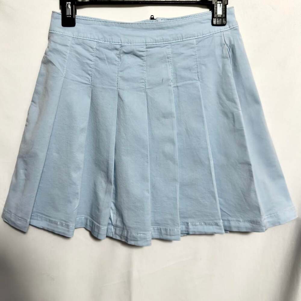 American Eagle Light Blue Pleated Mini Skirt Size 2 Regular